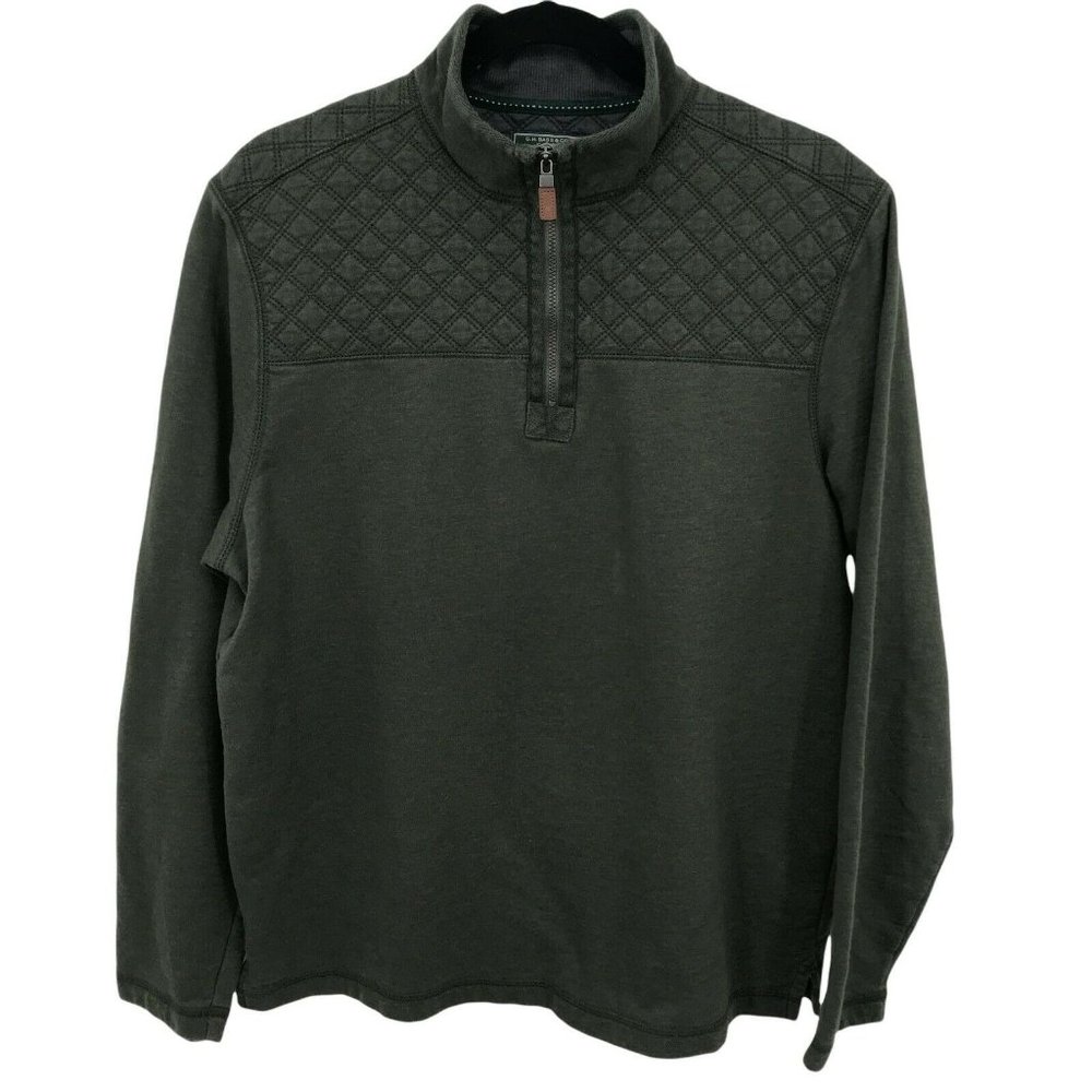 G.H. Bass & Co. Men's Fleece Green Pullover Sweatshirt M